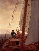 On a Sailing Ship Caspar David Friedrich